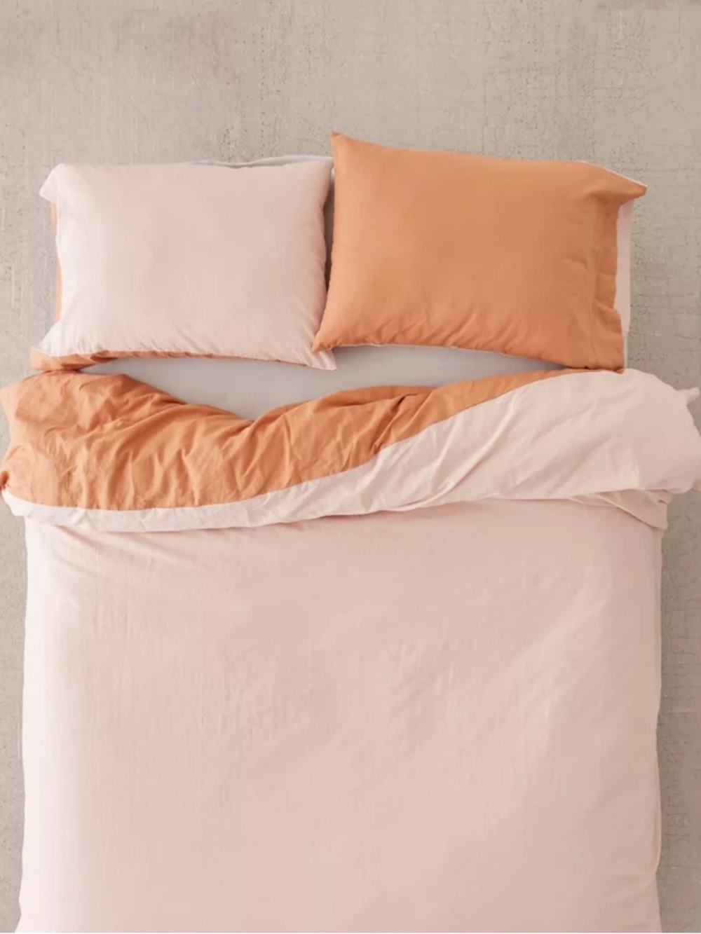Urban Outfitters Reversible Blush Pink & Coral Sham set